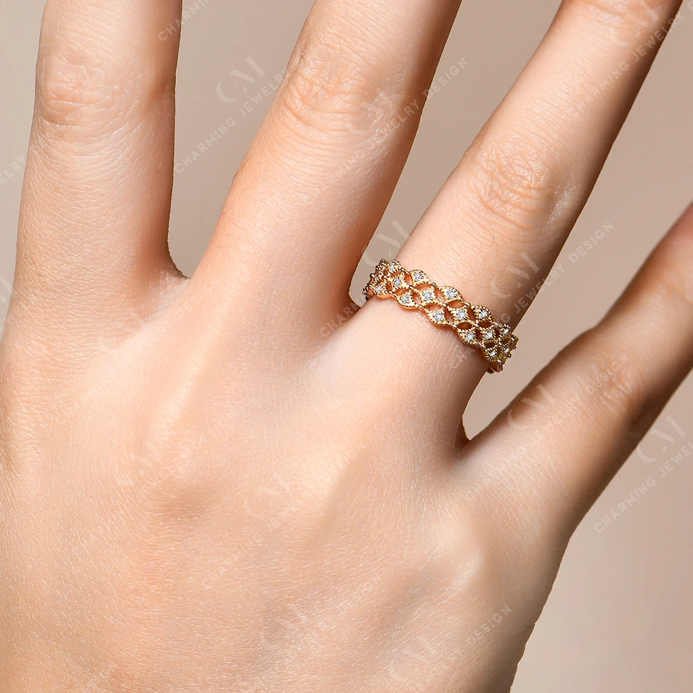 CHARMING 2024 Luxury D Color Solid K Gold Moissanite Ring for Women With Certificed Engagement Wedding High Quality Jewelry Gift
