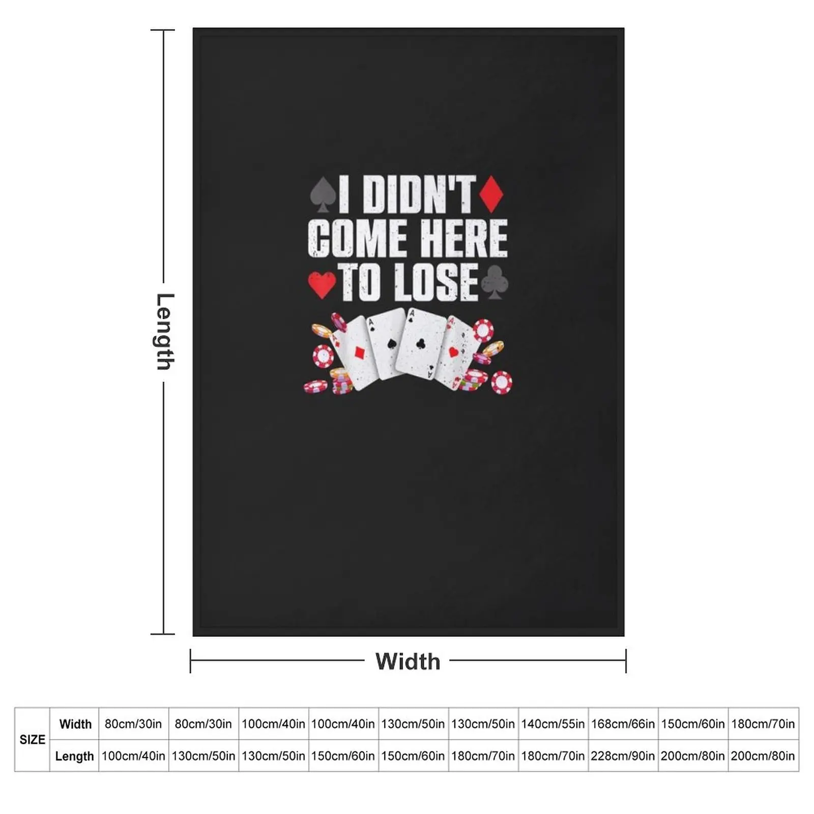 Cool Poker Player Art For Men Women Casino Lover Gamblers Throw Blanket couch cozy soft plush fuzzy picnic outdoor blanket