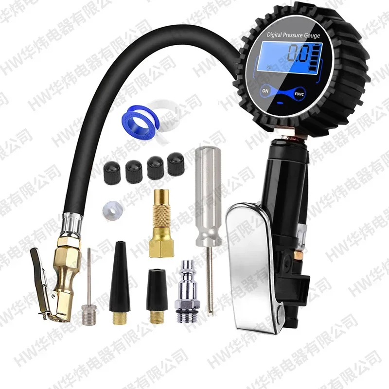 

Good Tire Digital Display Air Pump Tire Pressure Gauge Rapid Inflation Gauge Large Screen Reading Accurate Copper Clip