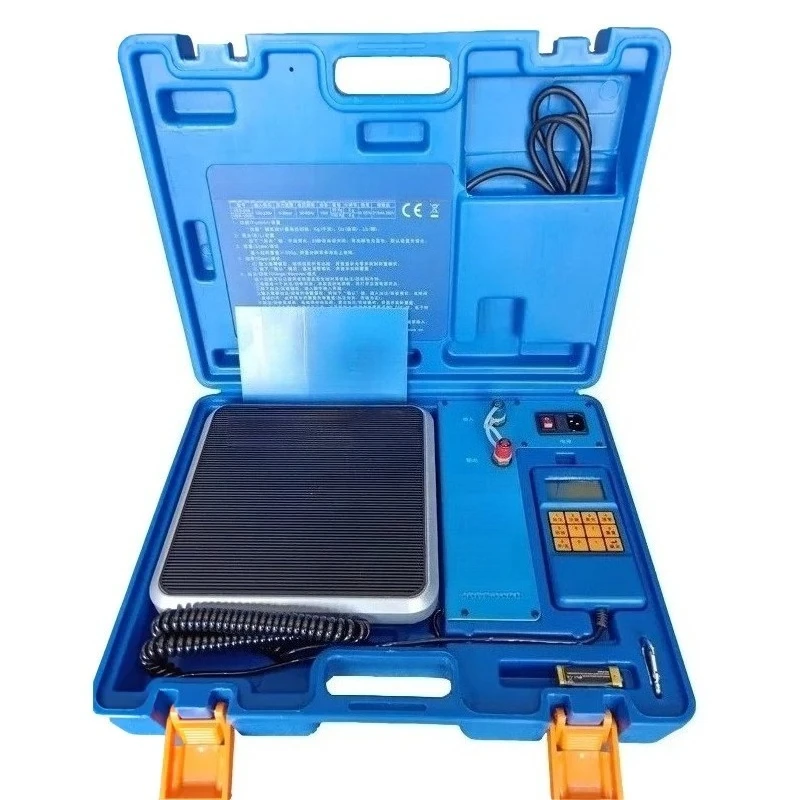VES-50A/100B Manual Refrigerant Recovery Electronic Balance High-Precision Metal Freon Quantitative Filling Electronic Scale 9V