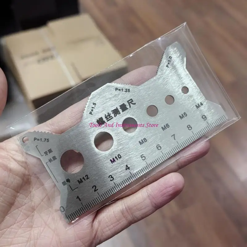 핸드 스크류 크기 게이지 정확한 나사 측정 카드 4mm/5mm/6mm/8mm C7AC 용 도구