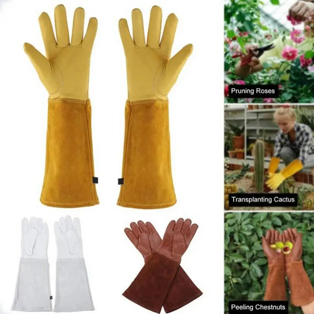 

1Pc Garden Glove Puncture Proof Breathable Work Safety Gloves Full Coverage Labor Long Elbow Glove Thorn Proof Mitten