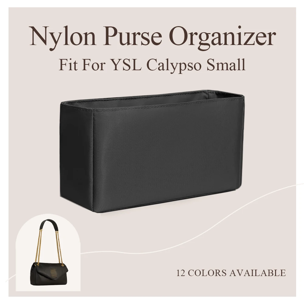 

Nylon Purse Organizer Insert Fit for YSL Calypso Small Shoulder Bag Inside Bag In Bag Organizer Inside Pouch Makeup Storage Bag