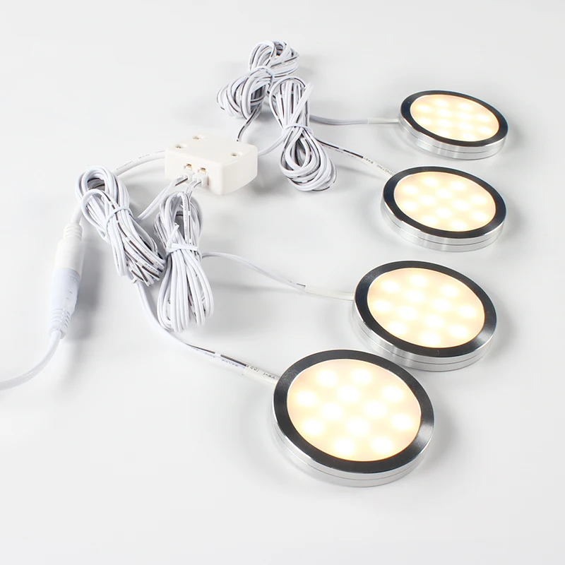 10pcs/Set 12V RV Small Round Ceiling Light Ultra-thin Light Emitting Diode Light with Remote Control