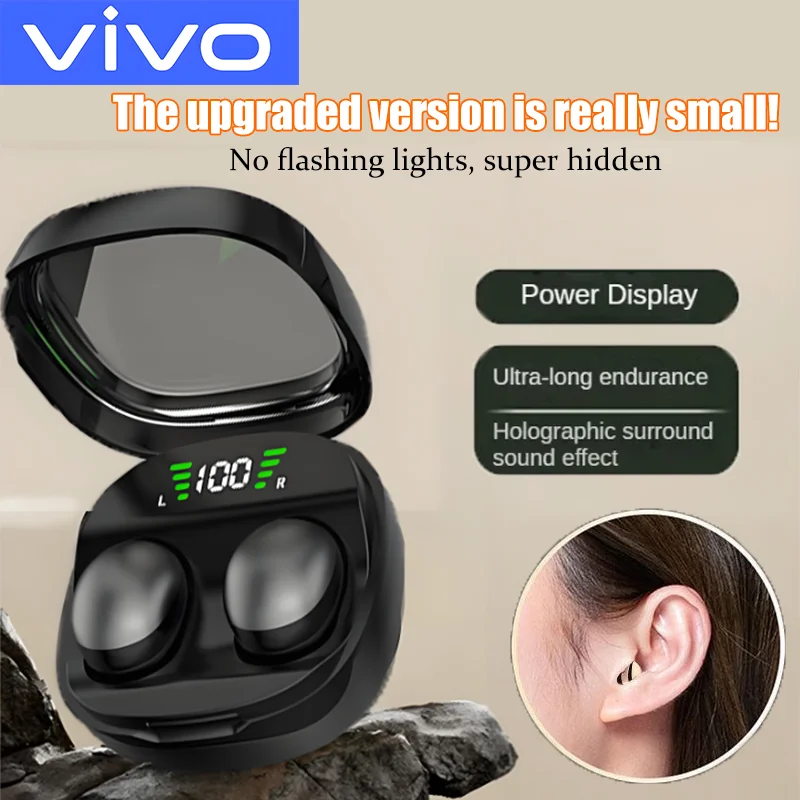 

Беспроводные Bluetooth 5.3 наушники VIVO mini Invisible Sleep с шумоподавлением, длительным временем работы и качественным звуком HIFI Bass