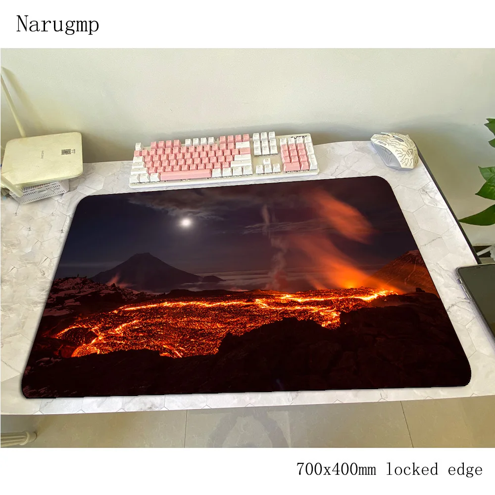 

Volcanoes mousepad 70x40cm thick Computer mouse mat gamer gamepad pc locked edge gaming mousemat desk pad office padmouse