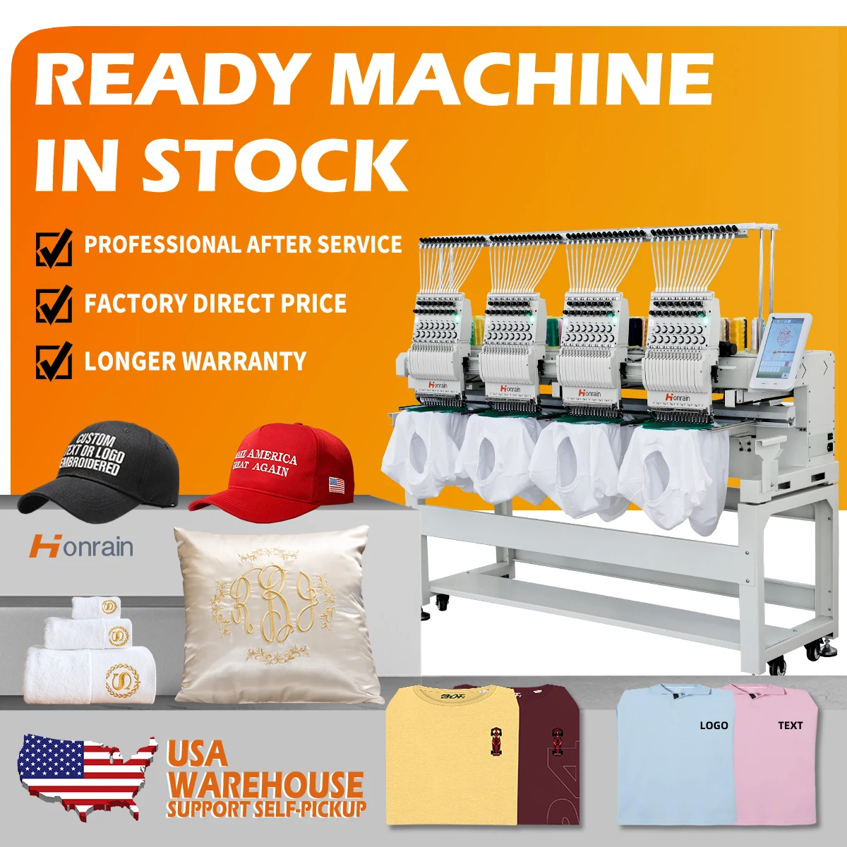 4 Heads Embroidery Machine High Speed Hat Tubular Garment Flat Embroidery Machine Automatic Cap Embroidery Machine with Computer
