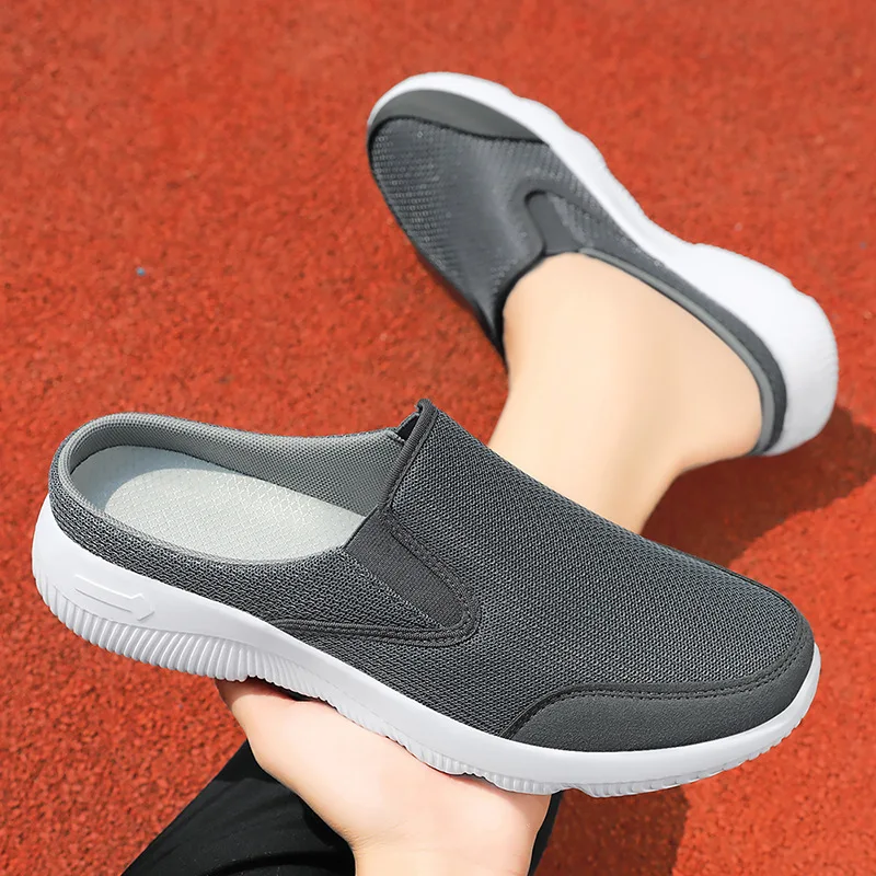 

Summer Fashion Breathable Slippers Soft Sole Outdoor Leisure Beach Shoes Half Tug Plus Size 44 Versatile