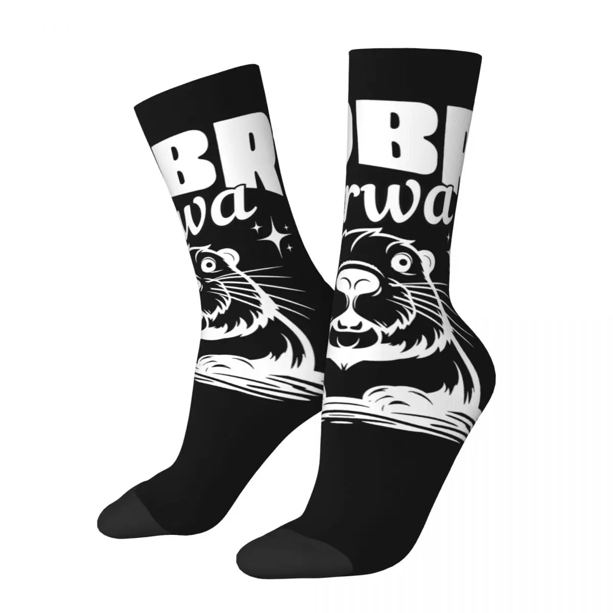 

Funny Bobr Kurwa Funny Beaver Skateboard Socks Polyester Crew Socks for Women Men Sweat Absorbing