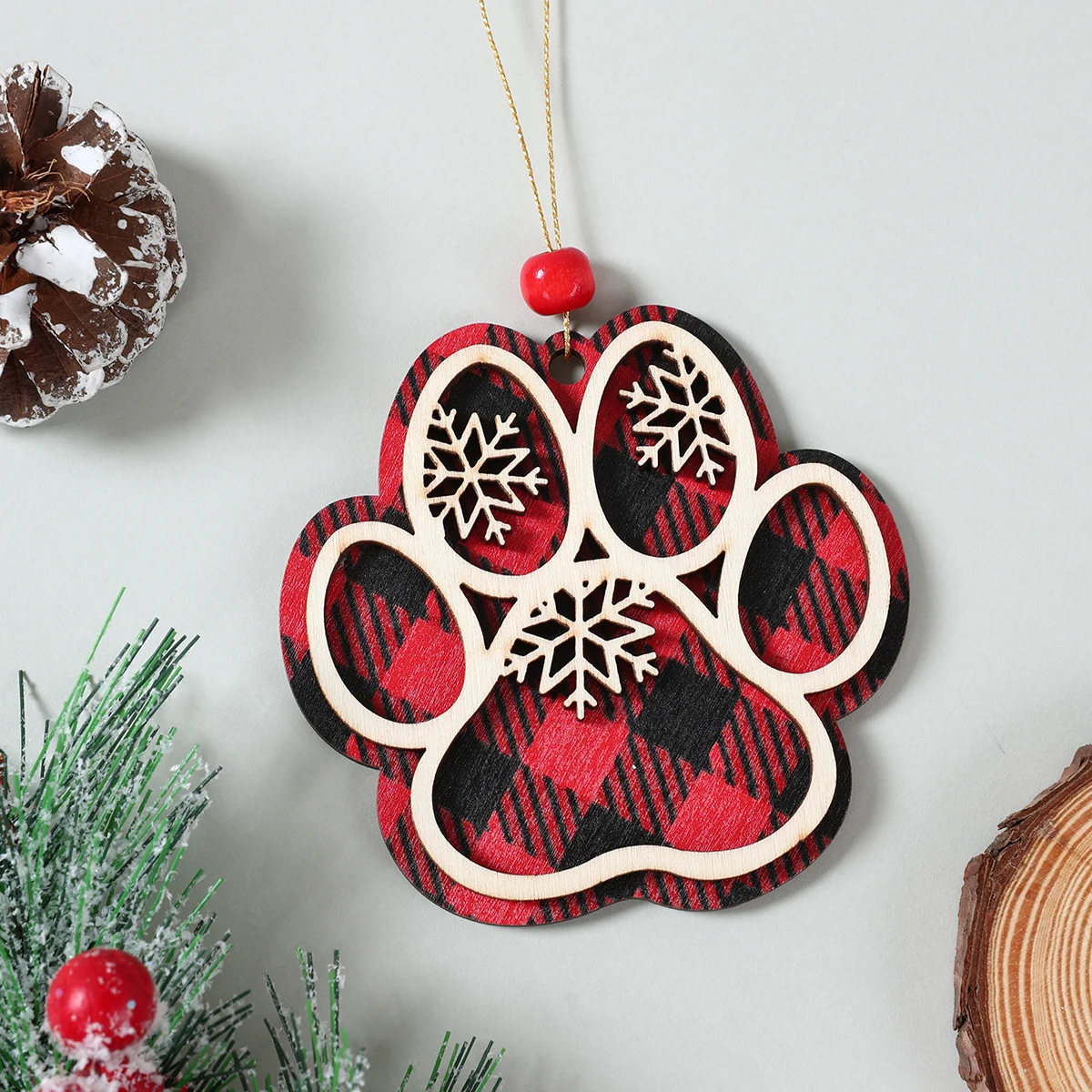 Christmas Dog Paw Pendant Merry Christmas Decoration for Home 2024 Pendant Xmas Tree Ornaments Navidad Natal New Year Gift 2025