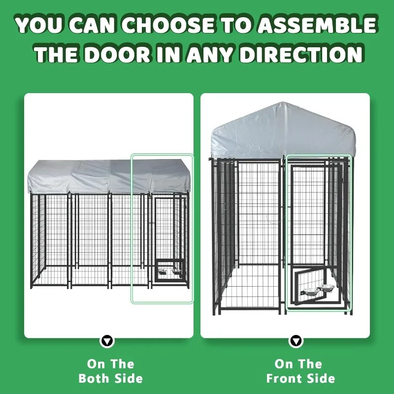 Imagem -05 - Lemberi-dog Kennel ao ar Livre para Cães Grandes Heavy Duty Fio Soldado Cercadinho de Aço Pet Pen Caneta Impermeável Resistente Aos Raios uv 4x4x6 Pés