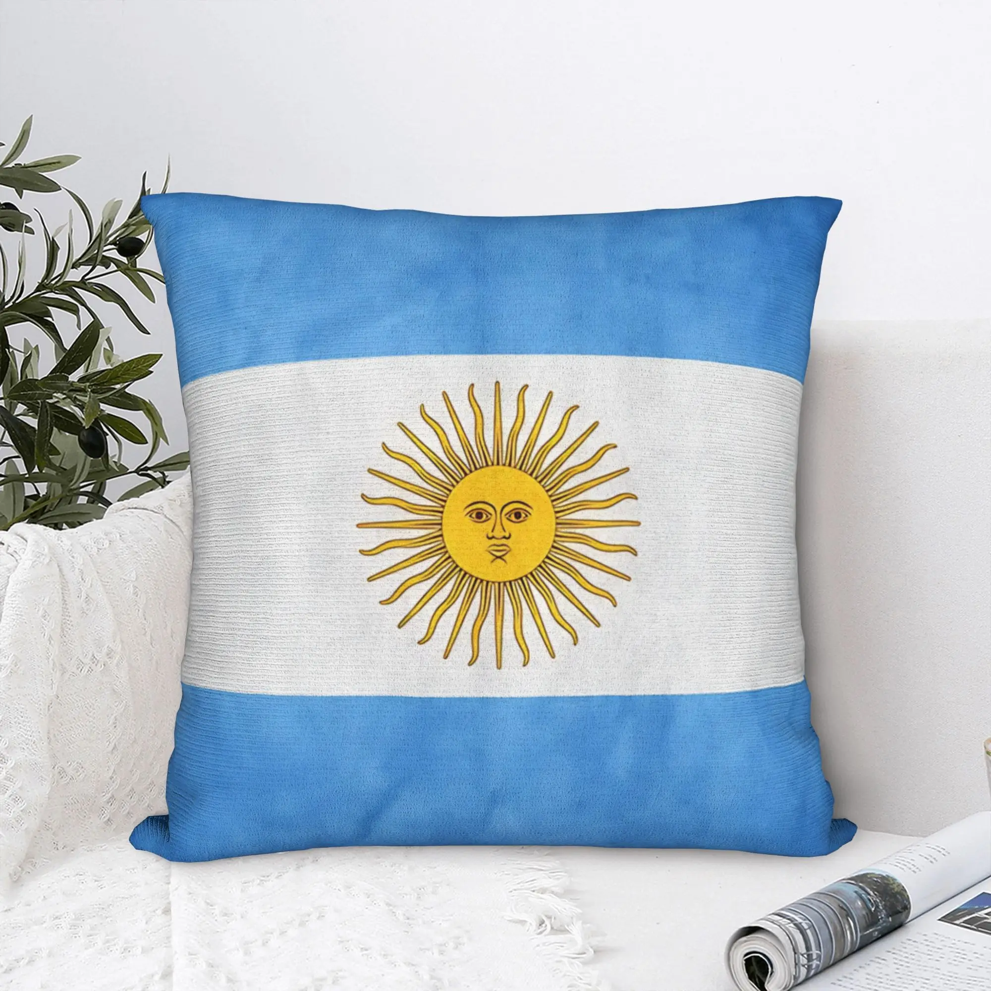 Argentina  Argentinian Flag  National Flag Of Argentina  Pillow Case Pillow Cover For Office Car Home Decor Novelty Pillowcases