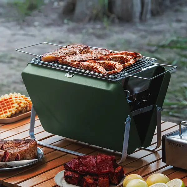 Small Household Charcoal Barbecue Rack Portable Folding Barbecue Kebabs Stove Outdoor Stainless Steel Portable Barbecue Stove