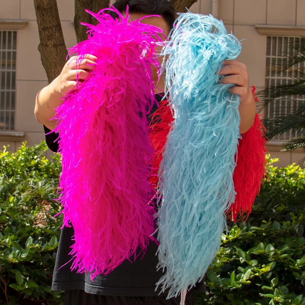 6 8 10 15 20 Ply Ostrich Feathers Boa 0.5Meters Ostrich feather Shawl for Party Lady Dress Decoration Shawl Scarf Multicolors