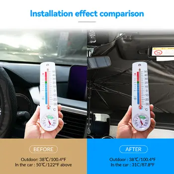 Skládací slunečník do auta, sluneční clona, duhový UV filtr, ochrana před sluncem na přední okno, tepelná ochrana, univerzální příslušenství 10 nejlepší prodej Sluneční clona u Toyoty RAV4 - №3