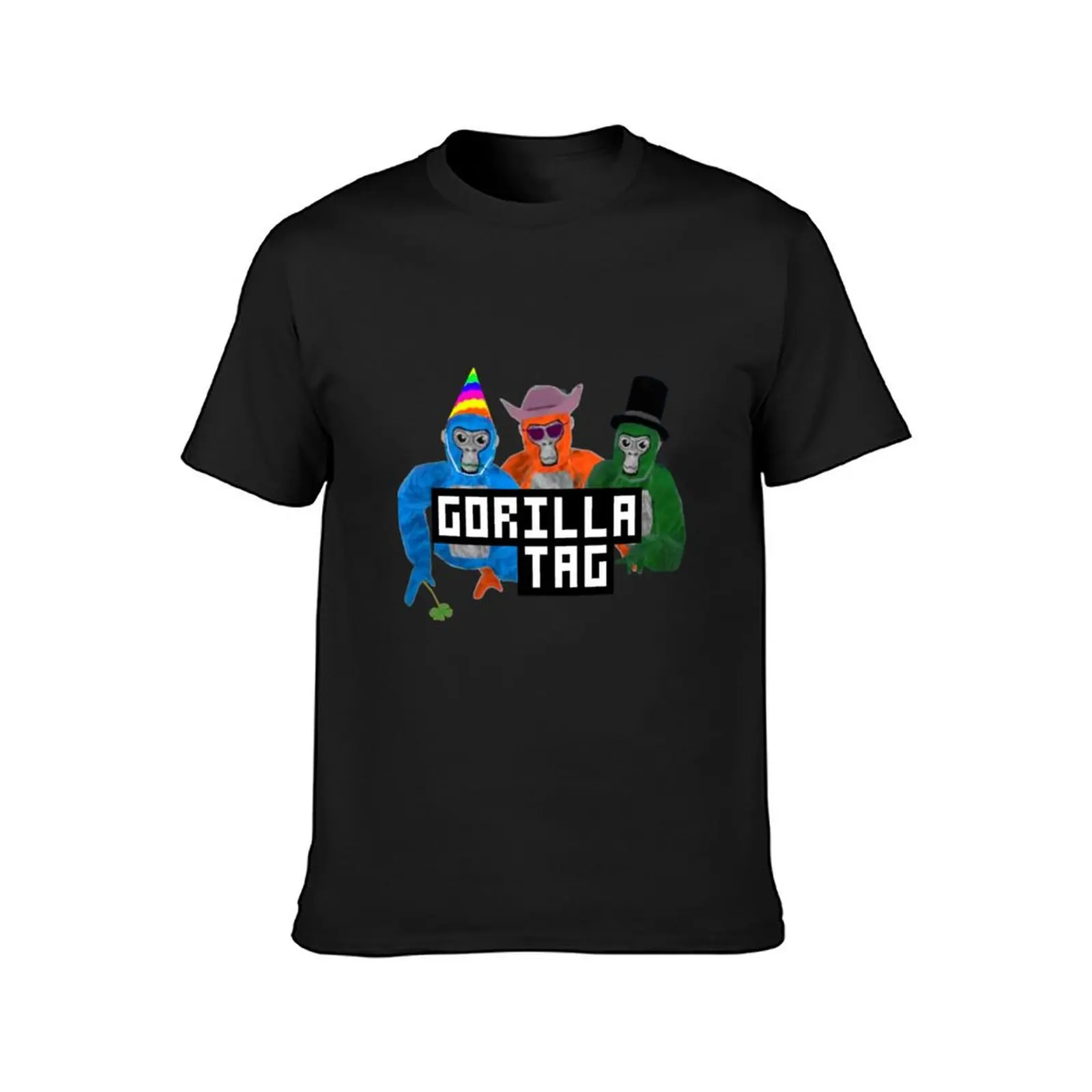 Gorilla Tag Gorilla Blue Party Hat Orange Cowboy Green Top Hat Monkey by POLKART T-Shirt oversized T-shirt men