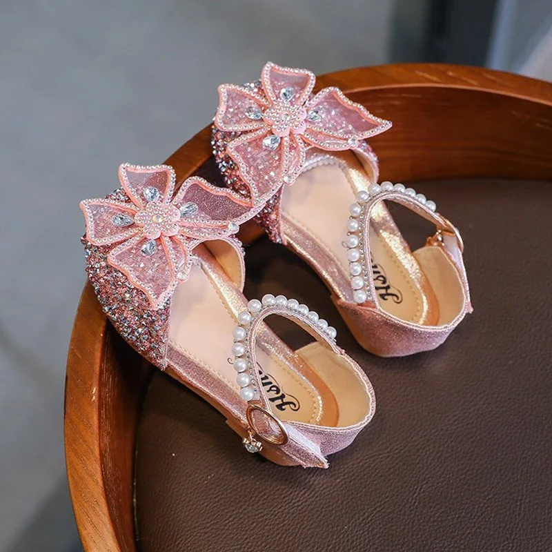 Summer Baby Shoes For 1-10Y Kids Girls  Rhinestone Butterfly Casual Princess Shoes Children Dancing Sandals