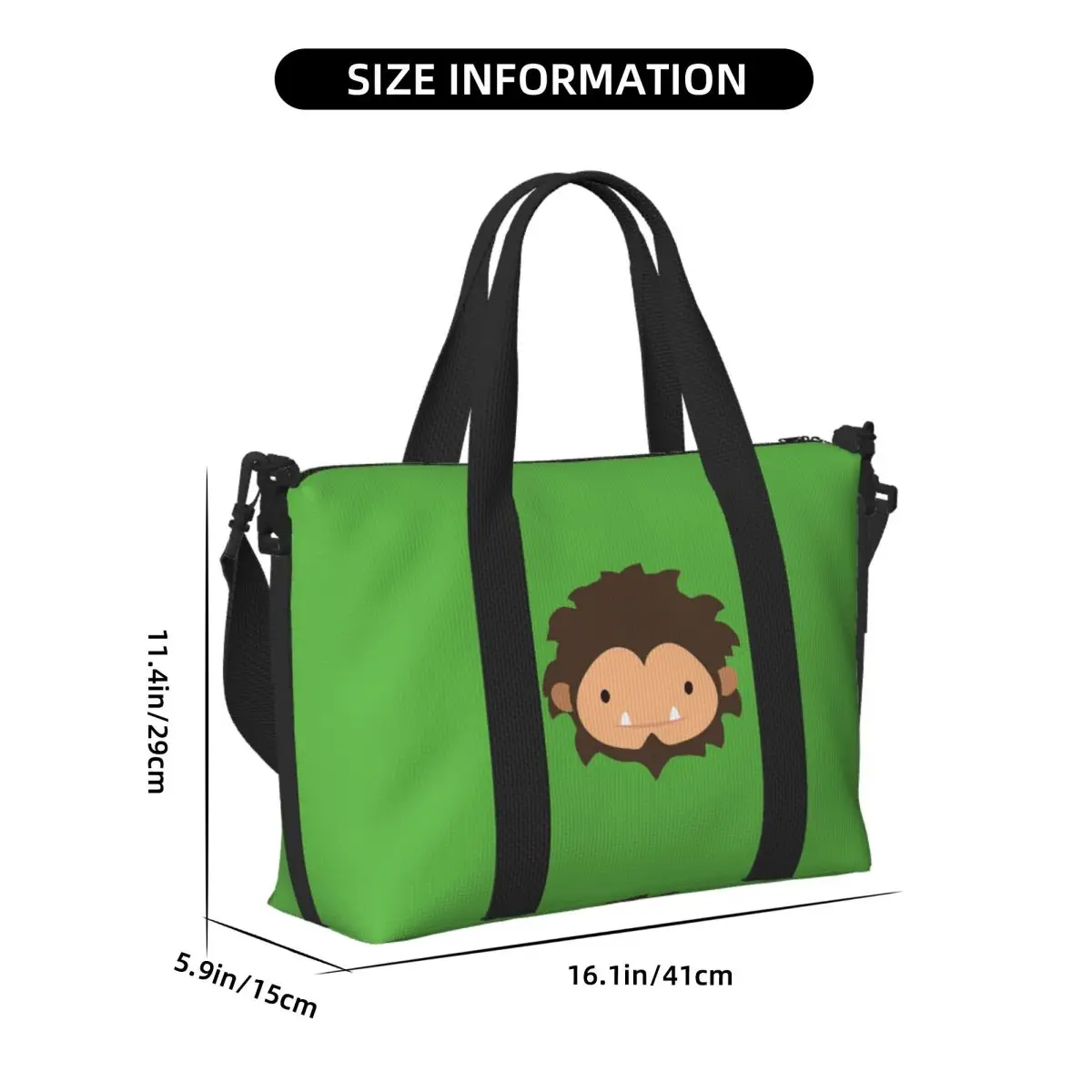 مخصص متستر Sasquatch كبير رئيس حقيبة سفر الشاطئ سعة كبيرة حمل الحقائب لصالة الألعاب الرياضية اليوغا النساء التسوق حقيبة كتف واق من المطر