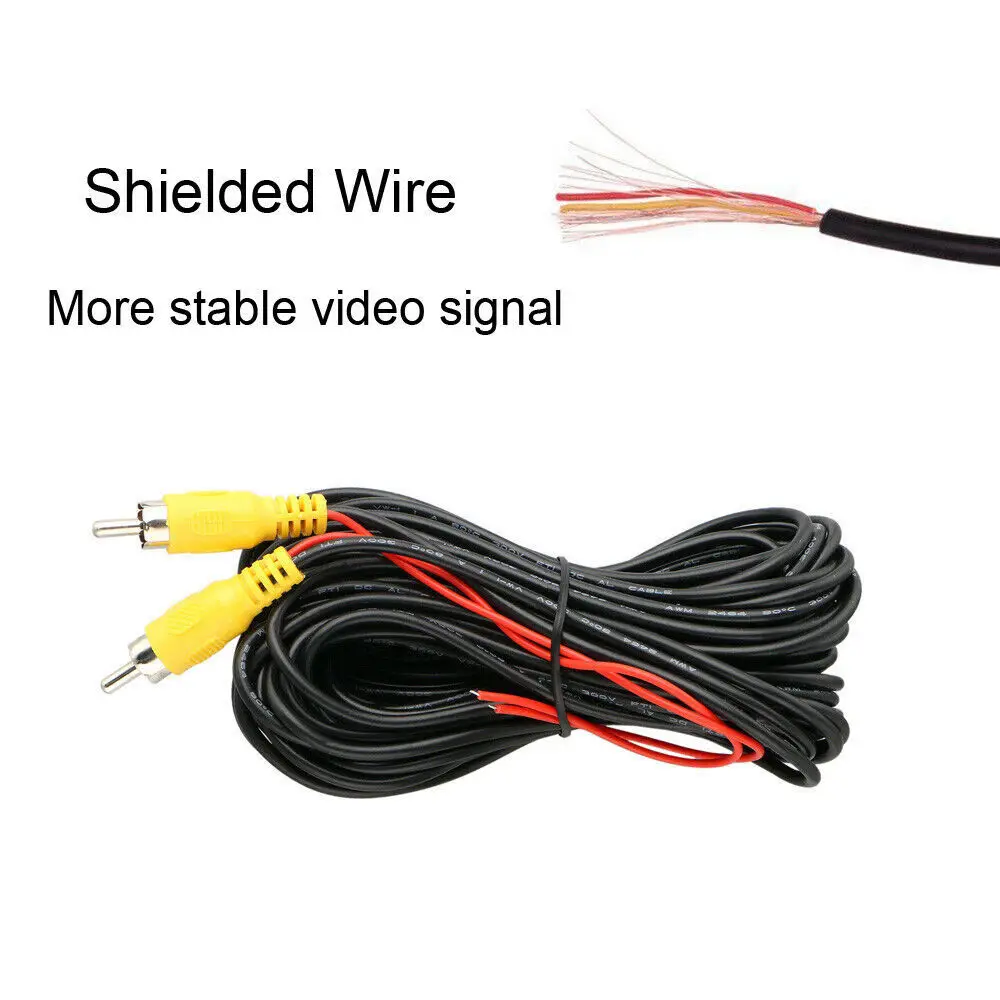 Car Auto RCA Extension Video Cable Rear View Backup Camera & Detection Wire