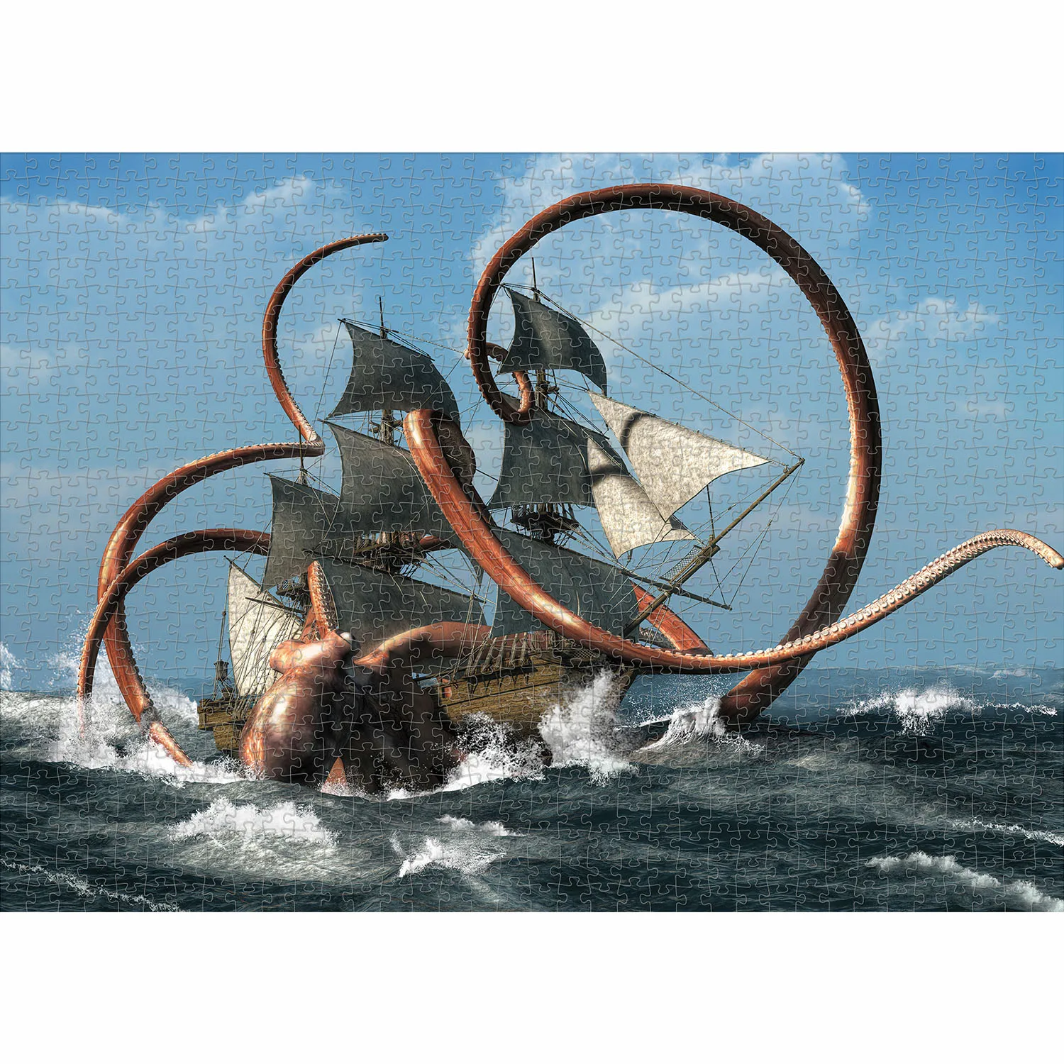 1000 Pieces Kraken Jigsaw Puzzle Home Decor Adults Puzzle Games Family Fun Floor Puzzles Educational Toys for Kids