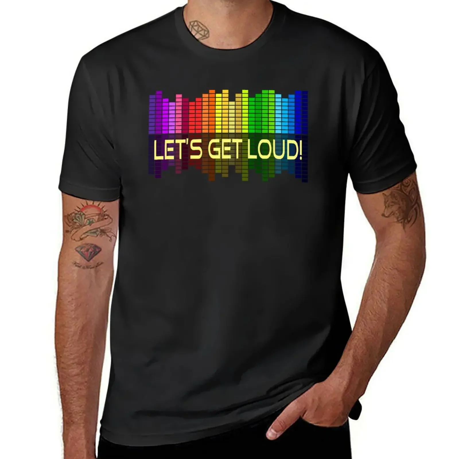 

Let's get loud (music equalizer) T-Shirt heavyweights summer top quick-drying heavyweight t shirts for men