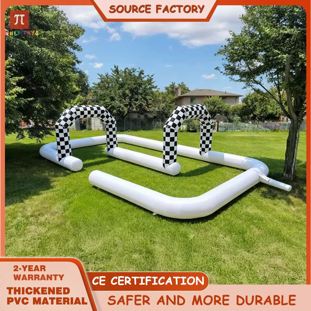 

Надувной гоночный бампер, гоночная машина, трек для картинга, клетчатая надувная скоростная дорога, герметичный надувной гоночный бампер, гоночная машина, трек