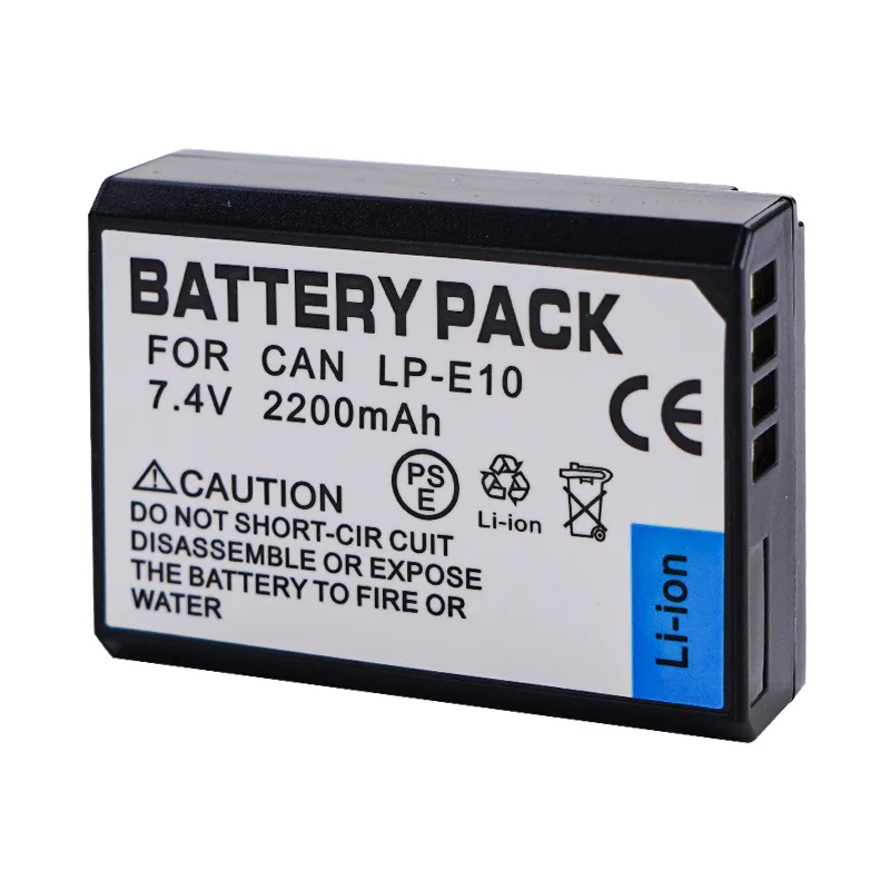 2200mAh LP-E10 LPE10 LP E10 Digital Battery for Canon EOS 1100D 1200D 1300D 2000D 4000D Rebel T3 T5 T6 KISS X50 X70 Camera