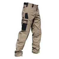 Pantalón de trabajo resistente al desgaste para hombre, pantalones Cargo rectos con múltiples bolsillos, pantalones tácticos para correr al aire libre, pantalones informales para primavera y otoño