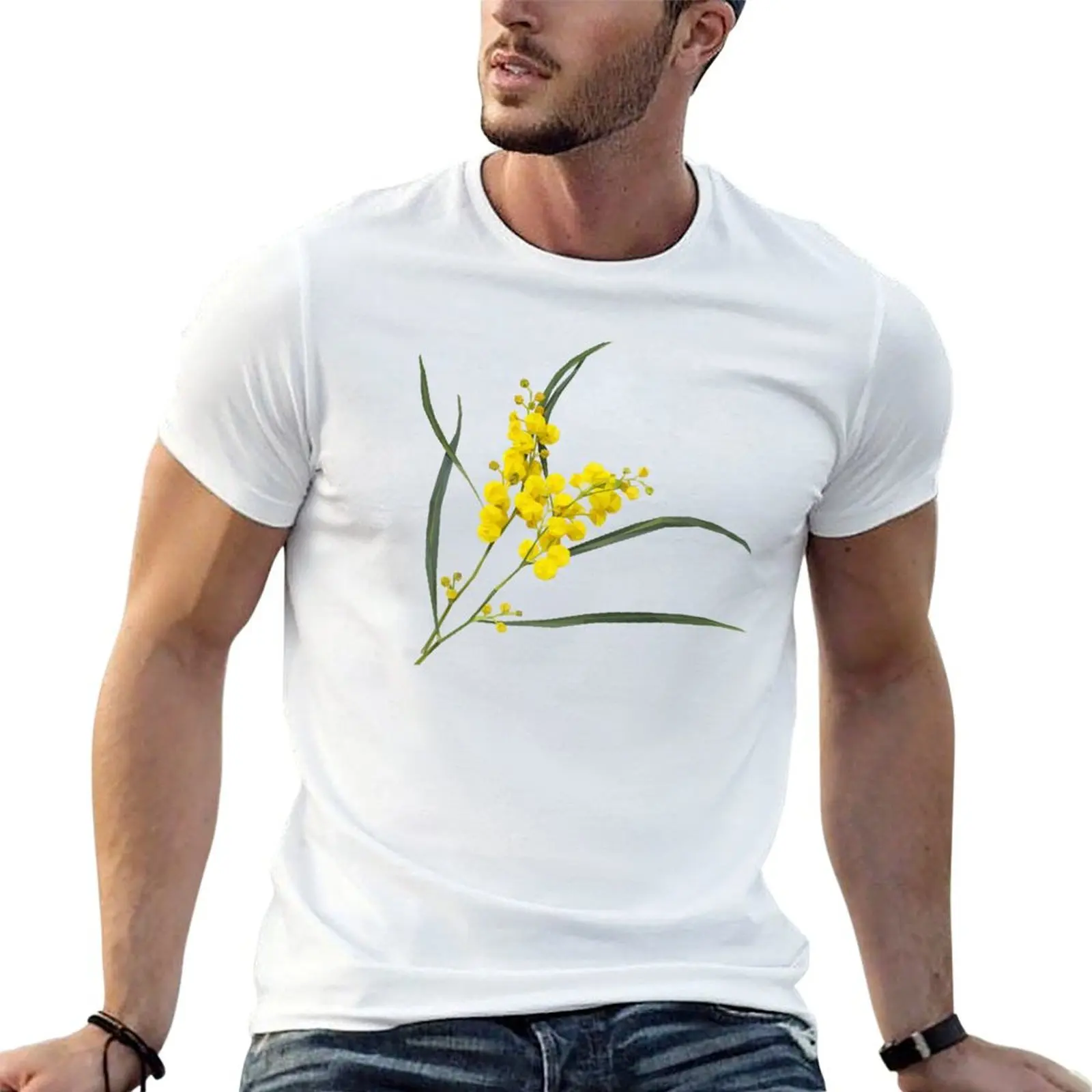 Australian Golden Wattle Flower T-Shirt Outdoor Activity Sports T-Shirt