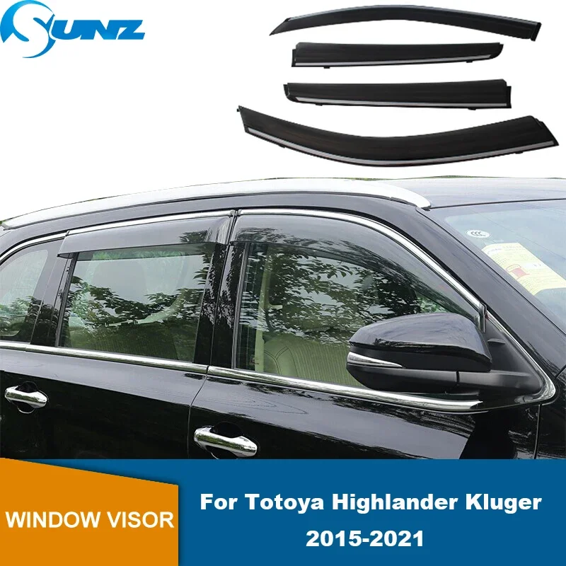 Window Visor For Totoya Highlander Kluger 2015 2016 2017 2018 2019 2020 2021 Rain Guard Deflector Windshield Car Rain Shield