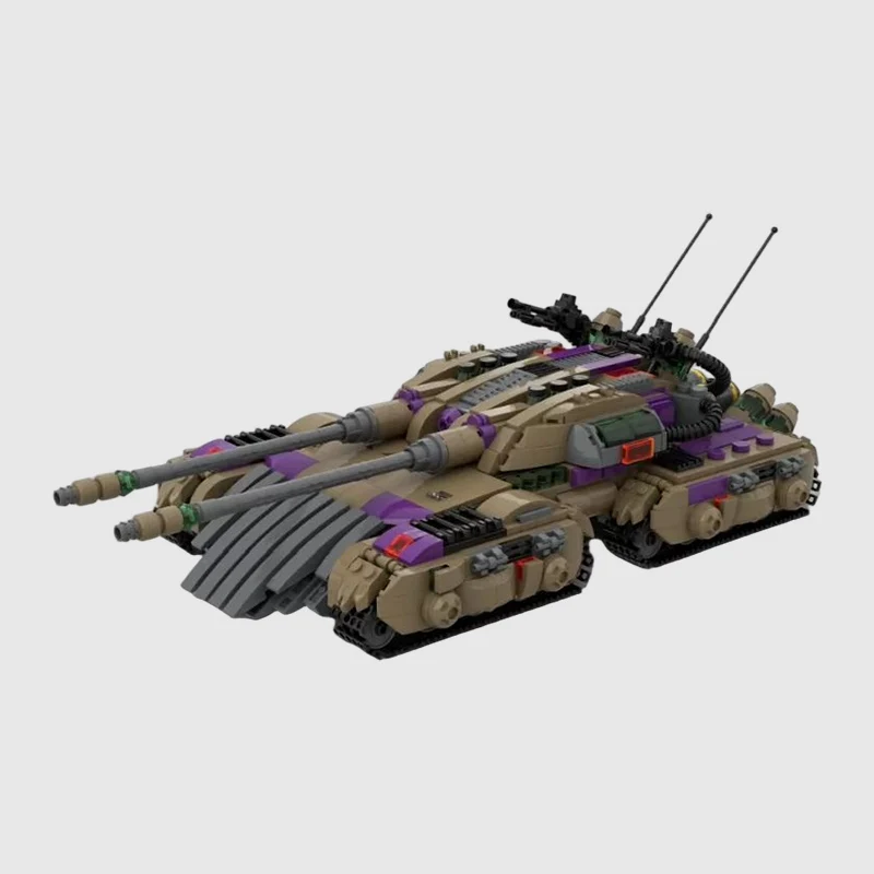 Heavy Assault Tank Model MOC Building Bricks War Equipment Modular Technology Gifts Holiday Assemble Children Toys Suit