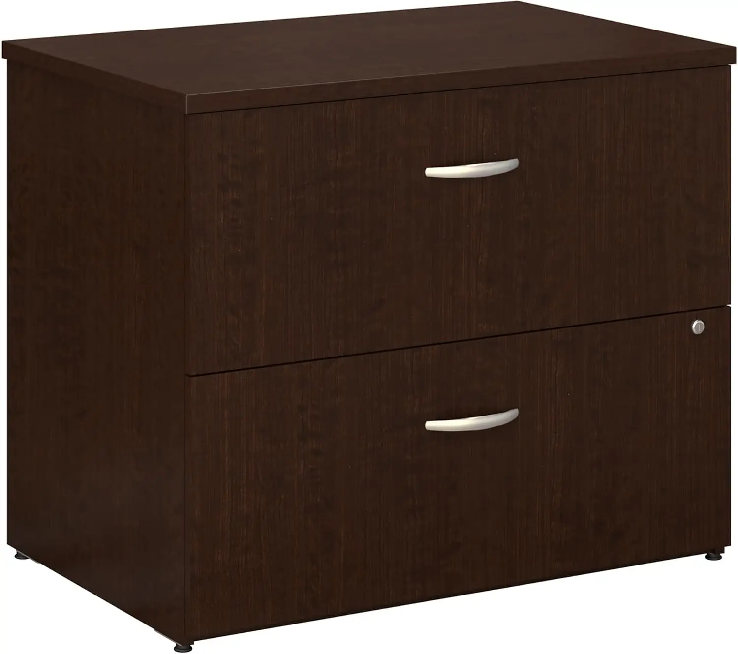 

Furniture Series C 2 Drawer Lateral File Cabinet in Mocha Cherry, Locking Document Storage for Home or