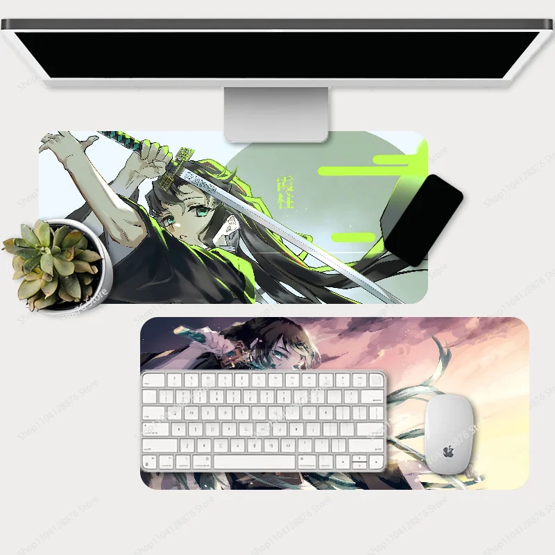 Anime Demon Slayer Character Muichiro Tokito Mousepad Gaming Pc Accessories Deskmat Keyboard Mat Desk Protector Mause Pads