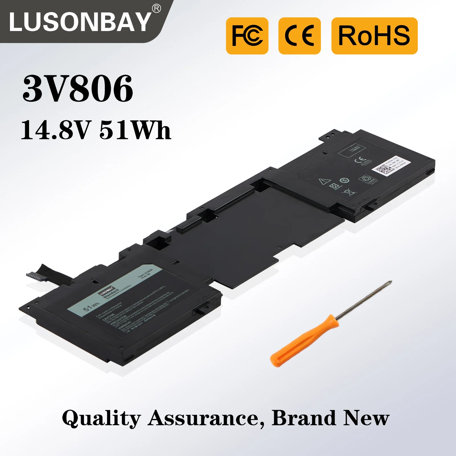 LUSONBAY 3V806 N1WM4 Battery For DELL Alienware 13 R2 Series ALW13ED-2708 ALW13ED-2608 ALW13ED-1508 62N2T 2P9KD 51WH 62WH
