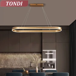 Nordic LED Restaurant Chandelier Ring Aluminum Chandelier Suitable For Kitchen Restaurant Hanging Chandelier Lustre Lighting