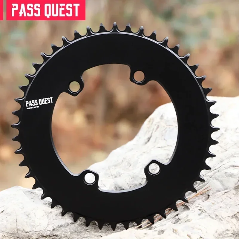 PASS QUEST-110BCD Narrow Wide Chainring Round Road Black Chinwheel 40T-60T  9-12 Speed for Rotor Aero Crankset Bike Accessories