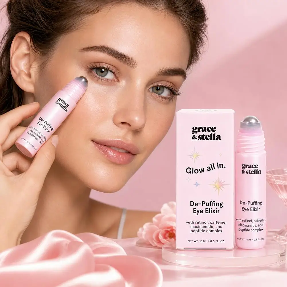 Roll On Eye Cream 15ml With Caffeine And Niacinamide And Peptide Complex For Brighter Looking Eye Contour With A Ball Applicator