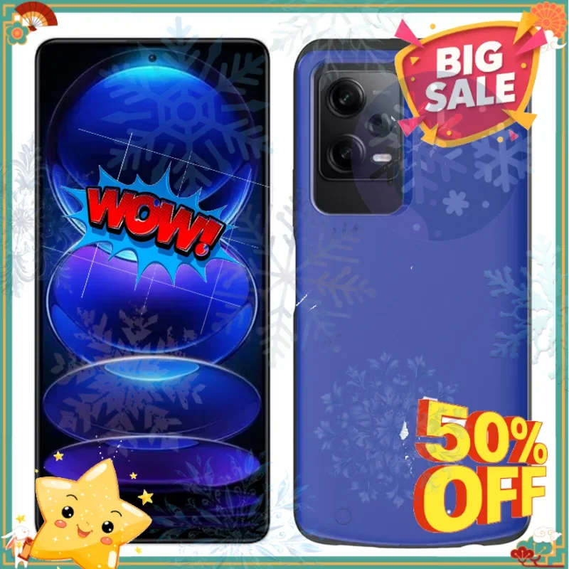 SWZY For Xiaomi Redmi Note 12 Pro External Battery Cases 10000mAh Portable Charger Power Bank Cover For Redmi Note 12 Powerbank