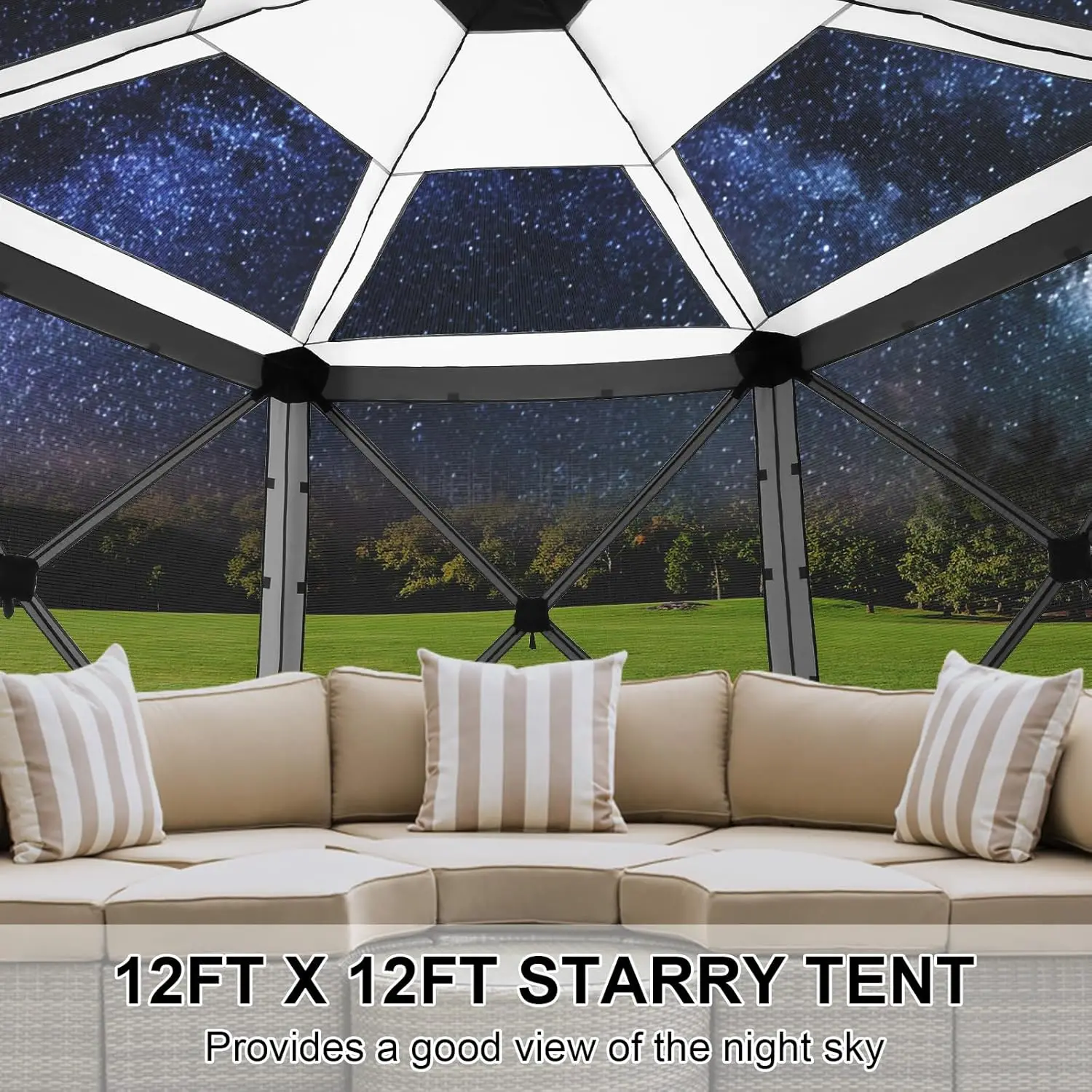 Pop Up Gazebo Screen Tent Screen House for Camping, 12x12 Screen Room with Mosquito Netting, Hub Tent Instant Screened