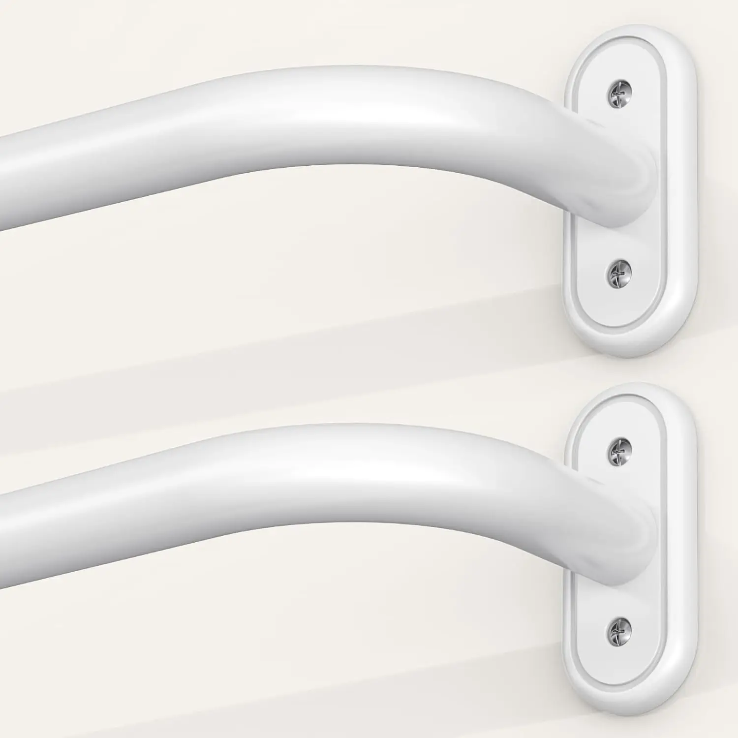 

Комплект из 2 прочных карнизов для штор, белые светонепроницаемые карнизы с обхватывающим креплением для окон 28-48 дюймов, современные металлические штанги для штор