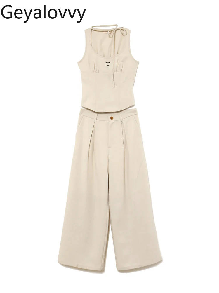 

Повседневные прямые брюки в японском стиле для девочек с вышивкой в виде сердца и буквами + облегающая верхняя одежда, жилет, универсальный комплект из двух предметов