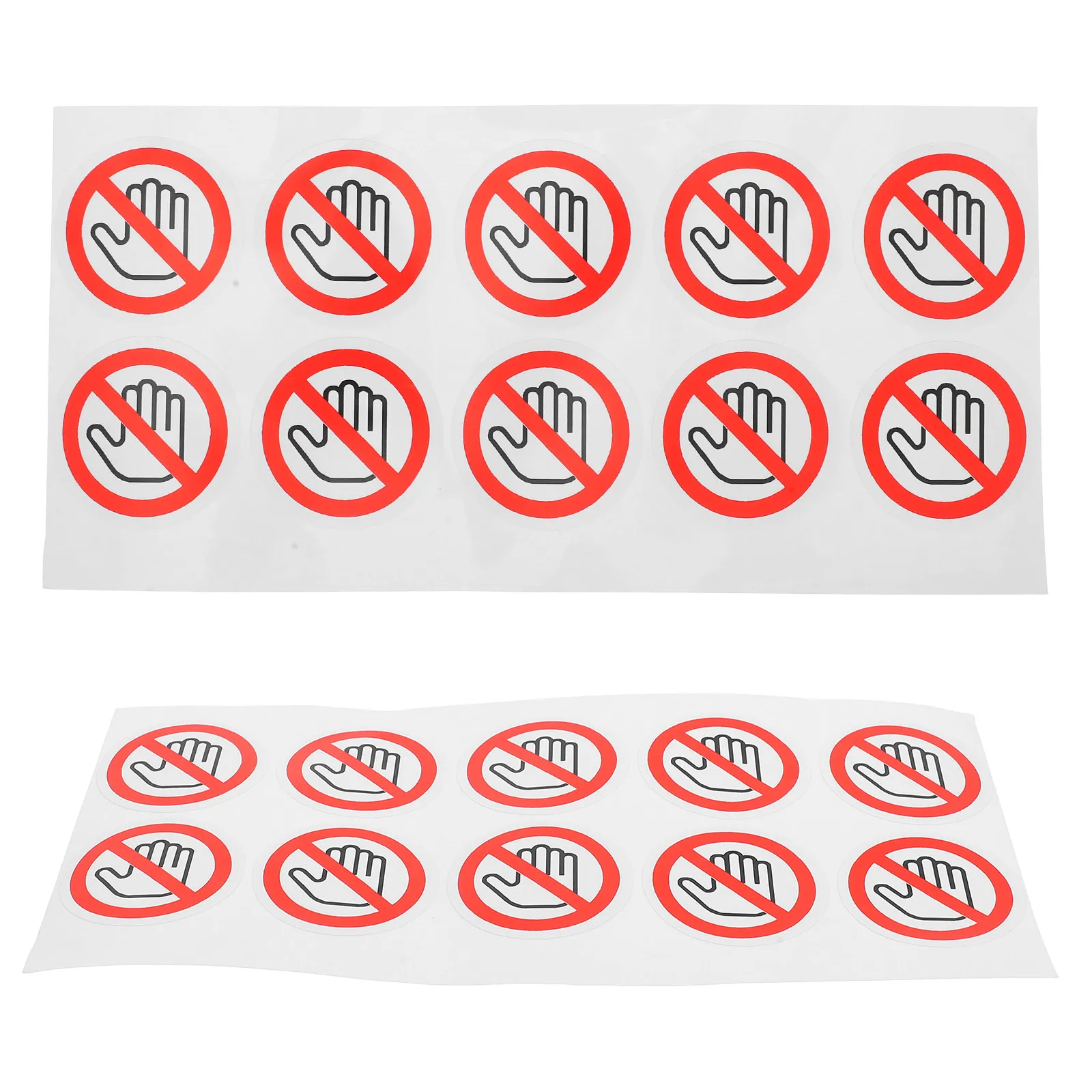Picture 6: 20Pcs Safety Warning Labels Do Not Touch Stickers Round Vinyl Adhesive Decals High Visibility Warning Signs for Machinery
