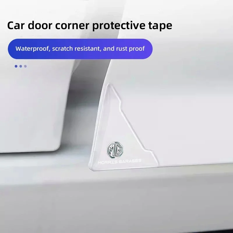 MG Logo Car Door Corner Silicone Anti-scratch Protector Sticker For MG Mulan MG6 ZS HS MG4, Door Edge Anti-collision Guard Auto