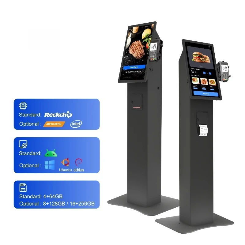 Self service interactive ordering booth 21.5-inch touch screen vending machine