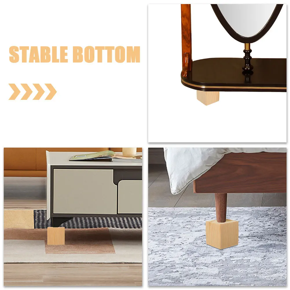 

ARTIBETTER Wood Bed Risers 2Pcs Furniture Lifters Extenders for Table Sofa Desk Chair Cabinet Height Adjuster Stable Support