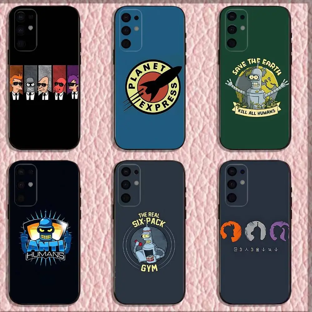 F-Futurama Engraçado B-Bender Capa de telefone para Samsung S 25,24,23,22,30,21,10,9,Ultra,Plus,Lite,FE,4,5G Capa macia preta