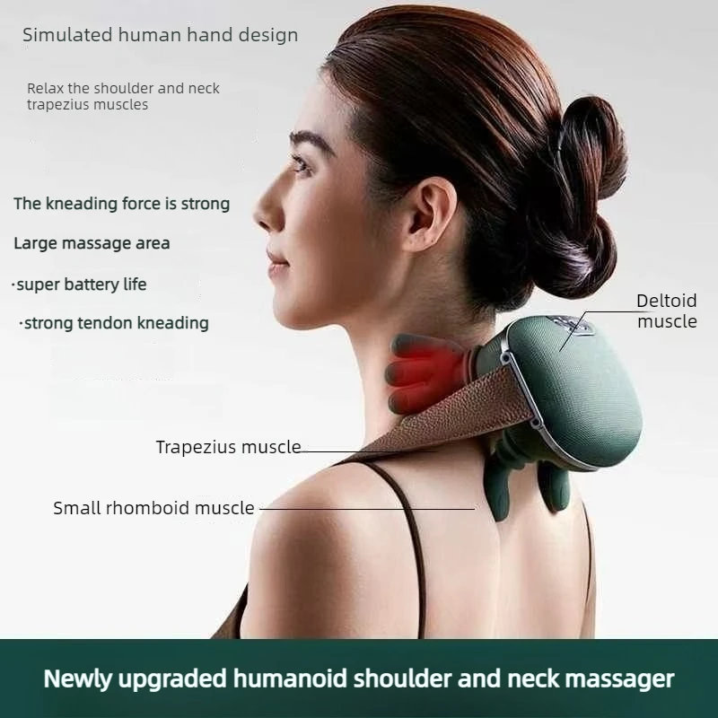 

Беспроводной массажер для шеи и плеч Bionic Finger: массажная накидка для трапециевидных мышц с бесщеточным двигателем