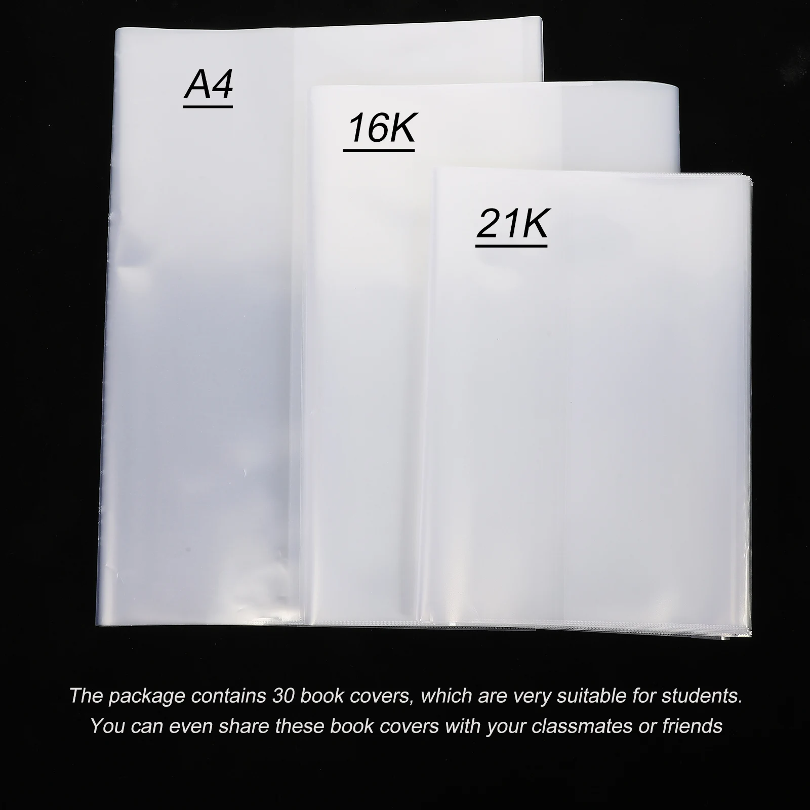 

30pcs Thickened Book Transparent Waterproof Protective For Textbook Anti-Scratch Dustproof Reusable Book
