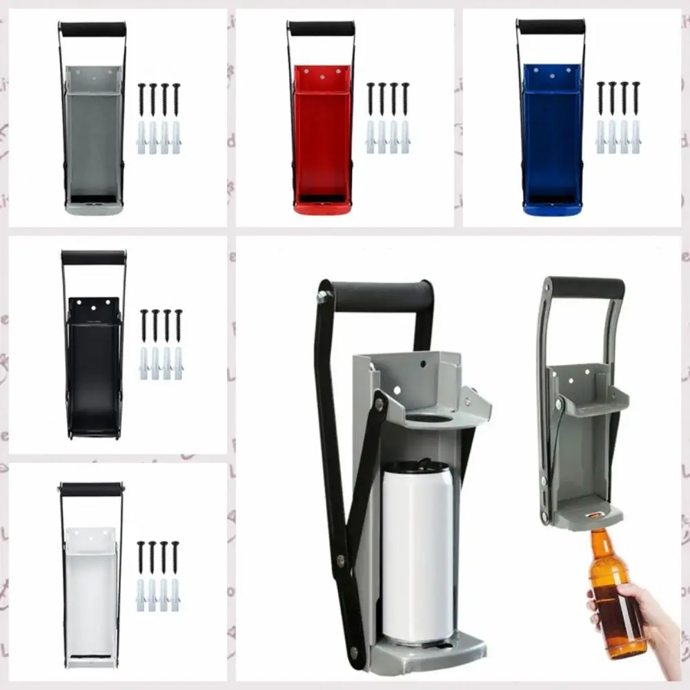 Wall-mounted Can Crusher Space-saving Manual Can Presser Anti-deformed Metal Beer Pull Can Crusher Soda Can Bottle