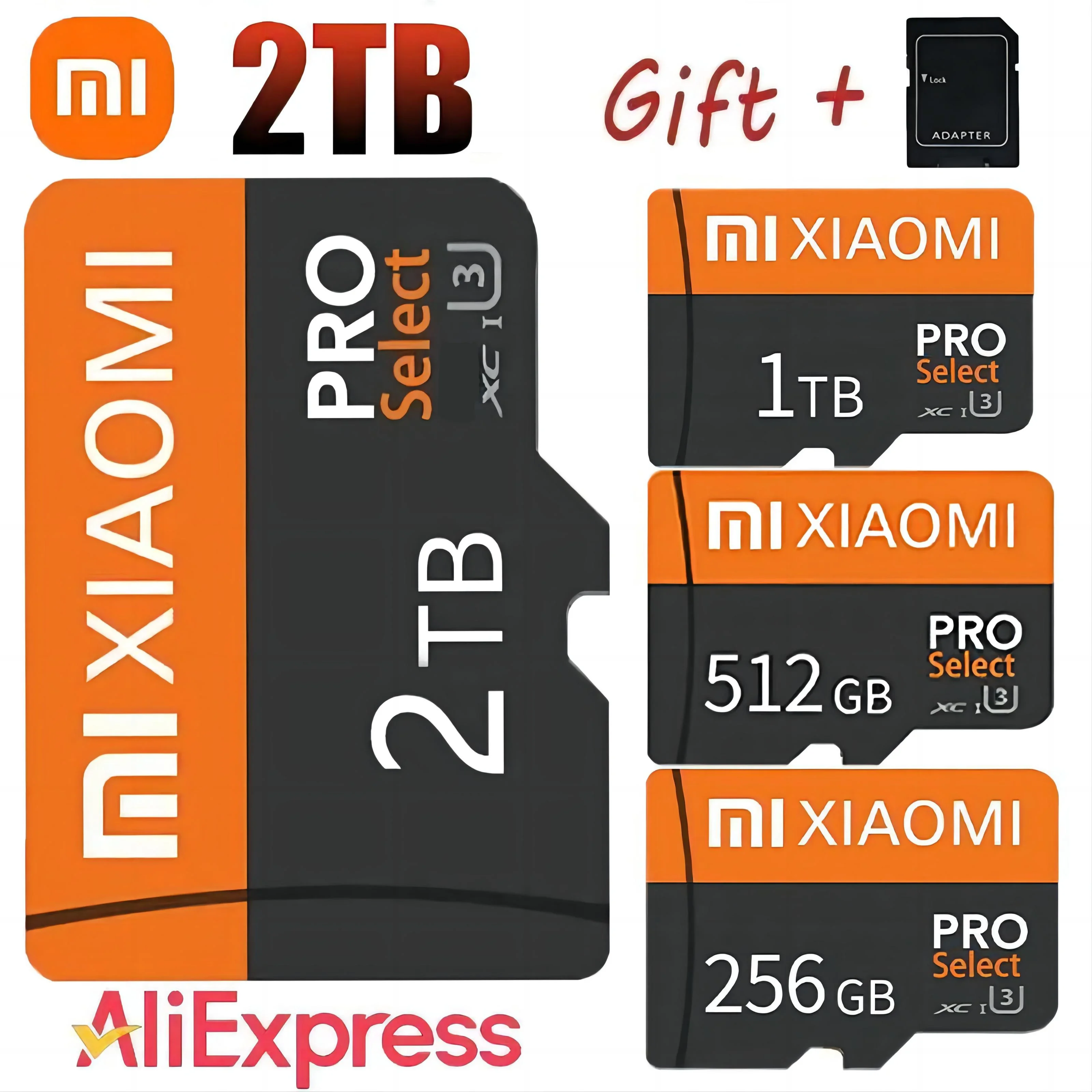 Original Xiaomi SD 1TB Micro TF Mini tarjeta SD 256GB 512GB 128gb 64GB tarjeta de memoria Flash TF para teléfono/ordenador/cámara Dropshipping